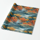 Papier Cadeau Arbres colorés d'automne N°4 (Déroulé)
