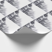 Papier Cadeau Arbres couverts de neige : Verticaux (Coin)