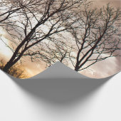 Papier Cadeau Arbres d'automne de chute au coucher du soleil (Coin)