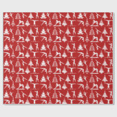 Papier Cadeau Arbres de gymnastique et de Noël (Plat)