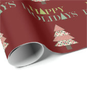 Papier Cadeau Arbres de Noël (Coin rond)