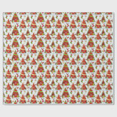 Papier Cadeau Arbres de Noël (Plat)