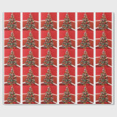 Papier Cadeau Arbres de Noël (Plat)