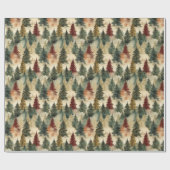 Papier Cadeau Arbres de Noël (Plat)