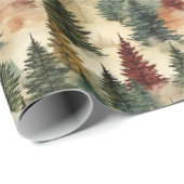 Papier Cadeau Arbres de Noël (Coin rond)