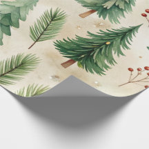 Arbres de Noël au pin aquarelle sans couture