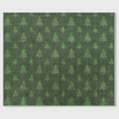 Papier Cadeau Arbres de Noël Burlap Vert (Plat)