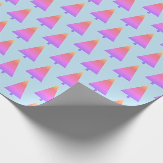 Papier Cadeau Arbres de Noël colorés (Coin)