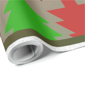 Papier Cadeau Arbres de Noël colorés - (Coin rond)