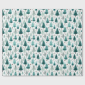 Papier Cadeau Arbres de Noël et étoiles Noël moderne (Plat)