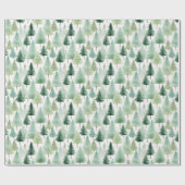 Papier Cadeau Arbres de Noël et étoiles Noël moderne (Plat)