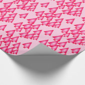 Papier Cadeau Arbres de Noël métalliques modernes - rose fuchsia (Coin)