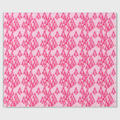 Papier Cadeau Arbres de Noël métalliques modernes - rose fuchsia (Plat)