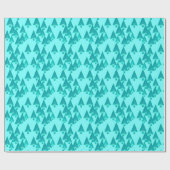 Papier Cadeau Arbres de Noël métalliques modernes - turquoise (Plat)