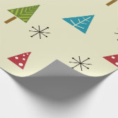 Papier Cadeau Arbres de Noël modernes du milieu du siècle (Coin)