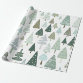 Papier Cadeau Arbres de Noël modernes et élégants (Déroulé)