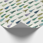 Papier Cadeau Arbres de Noël modernes Motif illustré (Coin)