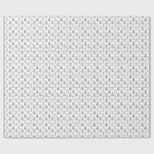 Papier Cadeau Arbres de Noël Motif noir et blanc (Plat)