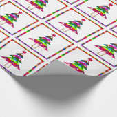 Papier Cadeau Arbres de Noël multicolores (Coin)