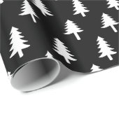 Papier Cadeau Arbres de Noël | Papier d'emballage de vacances en (Coin rond)