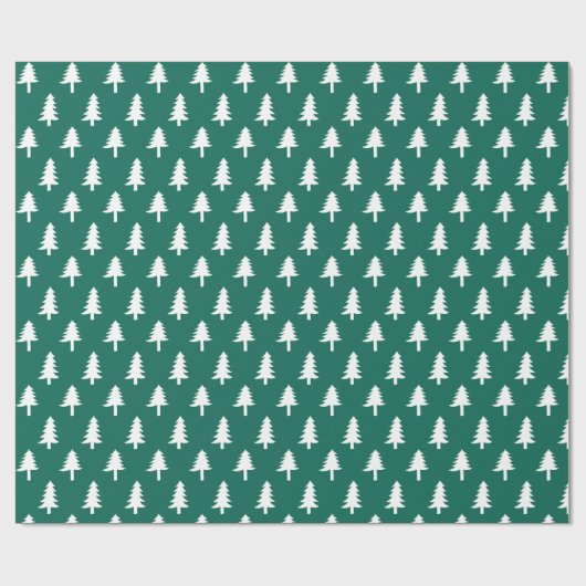 Papier Cadeau Arbres de Noël | Papier d'enveloppement de vacance (Plat)