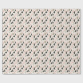 Papier Cadeau Arbres de Noël Pastel (Plat)