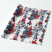 Papier Cadeau Arbres de Noël patriotiques (Déroulé)
