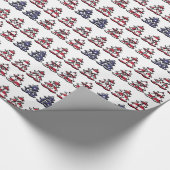 Papier Cadeau Arbres de Noël patriotiques Joyeux XMAS (Coin)