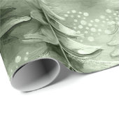 Papier Cadeau Arbres de Noël peints Green ID1008 (Coin rond)