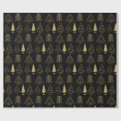 Papier Cadeau Arbres de Noël Pine Nature Forêt Xmas aquarelle (Plat)