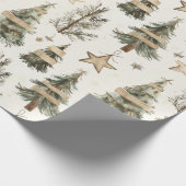 Papier Cadeau Arbres de Noël rustiques (Coin)