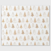 Papier Cadeau Arbres de Noël simples et modernes (Plat)