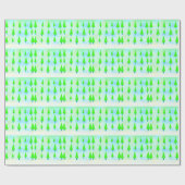 Papier Cadeau Arbres de Noël verdoyants (Plat)