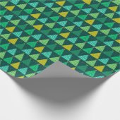 Papier Cadeau Arbres de Noël verts rétros (Coin)