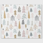 Papier Cadeau Arbres de vacances (Plat)
