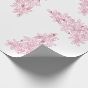 Papier Cadeau Arbres de vacances modernes de Noël rose