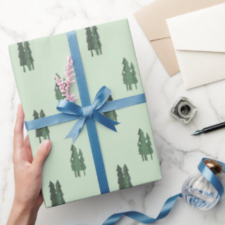 Papier Cadeau Arbres De Vert