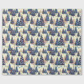 Papier Cadeau Arbres Élégants (Plat)