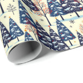Papier Cadeau Arbres Élégants (Coin rond)