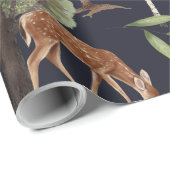 Papier Cadeau Arbres et animaux (Coin rond)