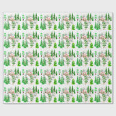 Papier Cadeau Arbres et baies d'hiver (Plat)