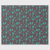 Papier Cadeau Arbres et cerfs (Plat)