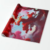 Papier Cadeau arbres rouges Abstraits (Déroulé)