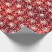 Papier Cadeau Arbres rouges et flocons de neige Noël (Coin)