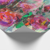 Papier Cadeau Arbuste à fleurs de pivoines, peintures modernes, (Coin)