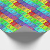 Papier Cadeau Arc en arc-en-ciel bloc couleur Noël Arbres emball (Coin)