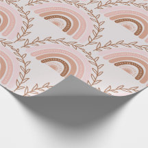 Arc en arc-en-ciel en terre cuite Boho, rose Dusty