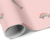 Papier cadeau arc-en-ciel aquarelle (Coin rond)