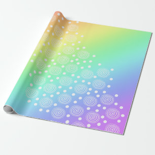 Papier cadeau arc-en-ciel avec cercles amusants