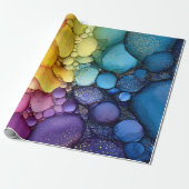Papier Cadeau Arc en ciel bulle texture fluide Art (Déroulé)